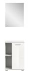 Garderobe Set 2-teilig Prego in wei Hochglanz Garderobenkombination mit Schuhschrank und Spiegel 55 x 191 cm