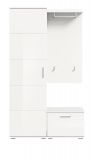 Garderobe Set 3-teilig Prego in wei Hochglanz Garderobenkombination 110 x 191 cm