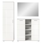 Garderobe Set 3-teilig Prego in wei Hochglanz Garderobenkombination 180 x 191 cm