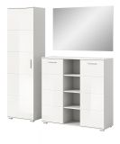 Garderobe Set 3-teilig Prego in wei Hochglanz Garderobenkombination 180 x 191 cm