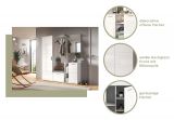 Garderobe Set 4-teilig Prego in wei Hochglanz Garderobenkombination 140 x 191 cm