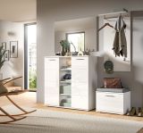 Garderobe Set 4-teilig Prego in wei Hochglanz Garderobenkombination 180 x 191 cm