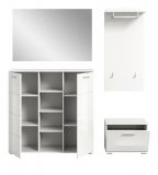 Garderobe Set 4-teilig Prego in wei Hochglanz Garderobenkombination 180 x 191 cm