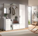 Garderobe Set 5-teilig Prego in wei Hochglanz Garderobenkombination 165 x 191 cm