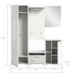 Garderobe Set 5-teilig Prego in wei Hochglanz Garderobenkombination 165 x 191 cm