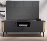 TV-Lowboard Pure in grau und Artisan Eiche mit 3D-Lamellen TV Unterteil 138 x 50 cm