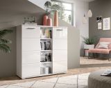 Highboard Prego in wei Hochglanz Wohn- und Esszimmer Kommode 110 x 108 cm