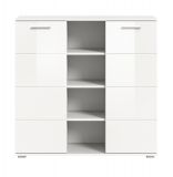Highboard Prego in wei Hochglanz Wohn- und Esszimmer Kommode 110 x 108 cm