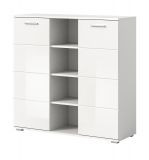 Highboard Prego in wei Hochglanz Wohn- und Esszimmer Kommode 110 x 108 cm