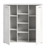 Highboard Prego in wei Hochglanz Wohn- und Esszimmer Kommode 110 x 108 cm