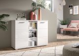 Kommode Prego in wei Hochglanz Wohn- und Esszimmer Sideboard 110 x 83 cm