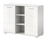 Kommode Prego in wei Hochglanz Wohn- und Esszimmer Sideboard 110 x 83 cm