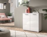 Kommode Prego in wei Hochglanz Wohn- und Esszimmer Sideboard 80 x 83 cm