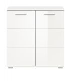 Kommode Prego in wei Hochglanz Wohn- und Esszimmer Sideboard 80 x 83 cm