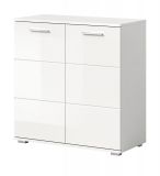 Kommode Prego in wei Hochglanz Wohn- und Esszimmer Sideboard 80 x 83 cm