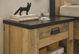 Nachttisch Stove in Used Wood hell und anthrazit Nachtkommode mit Schubkasten in Komforthhe 60 x 61
