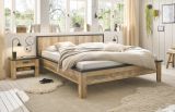 Schlafzimmer Set 3-teilig Stove in Used Wood hell und anthrazit mit Doppelbett Liegeflche 180 x 200 cm und 2 x Nachttisch