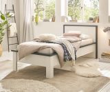 Bett Stove in wei Pinie und anthrazit Landhaus Einzelbett Liegeflche 90 x 200 cm
