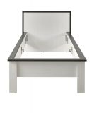 Schlafzimmer Set 2-teilig Stove in wei Pinie Landhaus mit Einzelbett Liegeflche 90 x 200 cm und Nachttisch