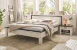Schlafzimmer Set 3-teilig Stove in wei Pinie Landhaus mit Doppelbett Liegeflche 180 x 200 cm und 2 x Nachttisch