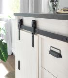 Schlafzimmer Set 5-teilig Stove in wei Pinie Landhaus mit Bett, Kleiderschrank, Nachttisch, Wandpaneel und Kommode