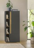 Aktenregal Center in grau matt und Wotan Eiche Standregal fr Homeoffice und Bro 20 x 158 cm