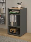 Aktenregal Center in grau matt und Wotan Eiche Standregal fr Homeoffice und Bro 40 x 70 cm