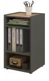 Aktenregal Center in grau matt und Wotan Eiche Standregal fr Homeoffice und Bro 40 x 70 cm