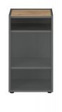 Aktenregal Center in grau matt und Wotan Eiche Standregal fr Homeoffice und Bro 40 x 70 cm