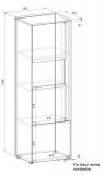 Aktenschrank Center in grau matt und Wotan Eiche Vitrine fr Homeoffice und Bro 50 x 158 cm