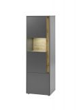 Aktenschrank Center in grau matt und Wotan Eiche Vitrine fr Homeoffice und Bro 50 x 158 cm