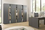 Aktenschrank Set Center in grau matt und Wotan Eiche 2 x Stauraumschrank und 2 x Regal fr Homeoffice 140 x 200 cm