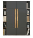 Aktenschrank Set Center in grau matt und Wotan Eiche 2 x Stauraumschrank und 2 x Regal fr Homeoffice 140 x 200 cm