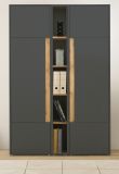 Aktenschrank Set Center in grau matt und Wotan Eiche 2 x Stauraumschrank und Regal fr Homeoffice 120 x 200 cm