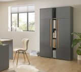 Aktenschrank Set Center in grau matt und Wotan Eiche 2 x Stauraumschrank und Regal fr Homeoffice 120 x 200 cm