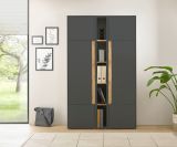 Aktenschrank Set Center in grau matt und Wotan Eiche 2 x Stauraumschrank und Regal fr Homeoffice 120 x 200 cm