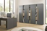 Aktenschrank Set Center in grau matt und Wotan Eiche 3 x Stauraumschrank und 2 x Regal fr Homeoffice 190 x 200 cm