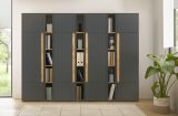 Aktenschrank Set Center in grau matt und Wotan Eiche 4 x Stauraumschrank und 3 x Regal fr Homeoffice 260 cm
