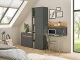 Aktenschrank Set Center in grau matt und Wotan Eiche Stauraumschrank und Regal fr Homeoffice 70 x 200 cm