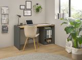 Brombel Set Center in grau matt und Wotan Eiche mit Schreibtisch und Aktenregal fr Homeoffice