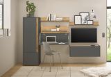 Hngeschrank Center in grau matt und Wotan Eiche Broschrank hngend fr Homeoffice 100 cm