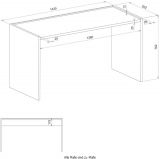 Schreibtisch Center in grau matt und Wotan Eiche Laptoptisch fr Homeoffice und Bro 143 x 62 cm