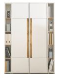 Aktenschrank Set Center in wei und Wotan Eiche 2 x Stauraumschrank und 2 x Regal fr Homeoffice 140 x 200 cm