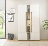 Aktenschrank Set Center in wei und Wotan Eiche 2 x Stauraumschrank und Regal fr Homeoffice 120 x 200 cm