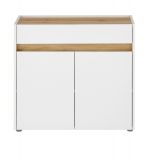 Bro Kommode Center in wei und Wotan Eiche Broschrank fr Homeoffice und Bro 80 x 70 cm