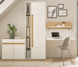 Brombel komplett Set Center in wei und Wotan Eiche mit Aktenschrank, Sekretr und Kommode fr Homeoffice
