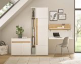 Brombel komplett Set Center in wei und Wotan Eiche mit Aktenschrank, Sekretr und Kommode fr Homeoffice
