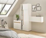 Brombel komplett Set Center in wei und Wotan Eiche mit Aktenschrank, Sekretr und Kommode fr Homeoffice