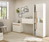 Brombel komplett Set Center in wei und Wotan Eiche mit Aktenschrank, Sekretr und Vitrine fr Homeoffice
