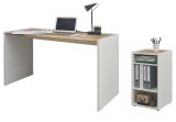 Brombel Set Center in wei und Wotan Eiche mit Schreibtisch und Aktenregal fr Homeoffice